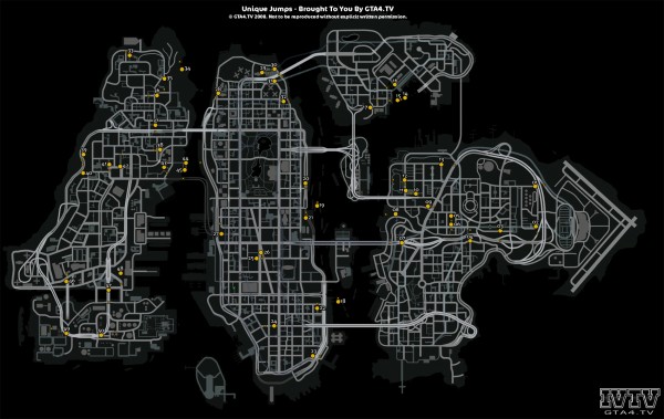 gta3 unique jumps. unique jump location blips