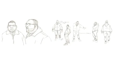GTA 4 Manny Character Drawings