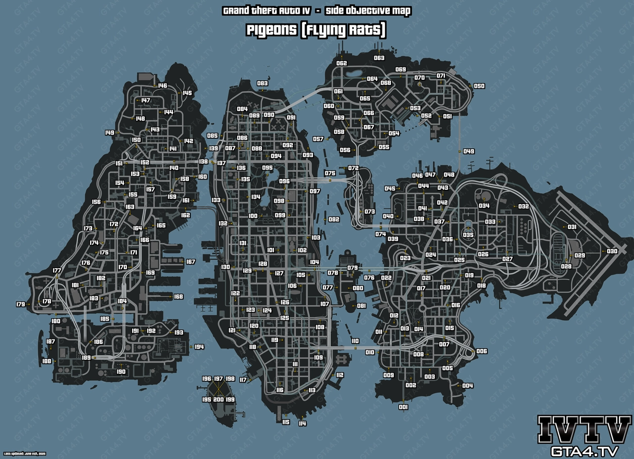 GTA IV Pigeons (Flying Rats) Map