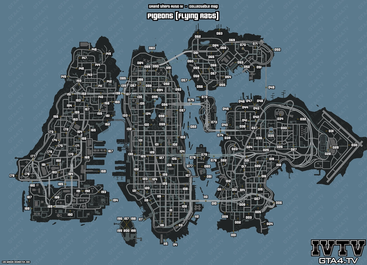 GTA IV Pigeons (Flying Rats) Map