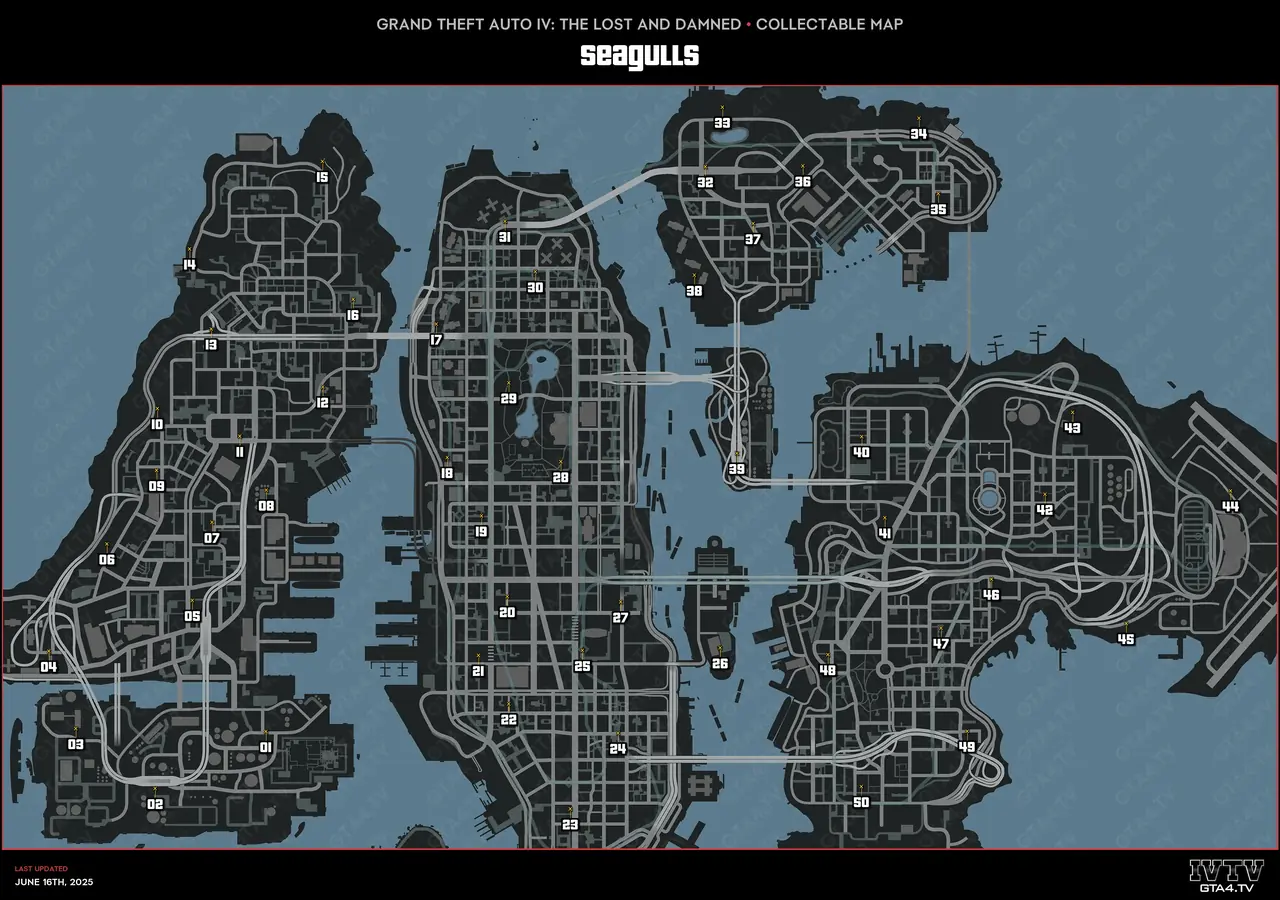 GTA IV: The Lost and Damned Seagulls Map