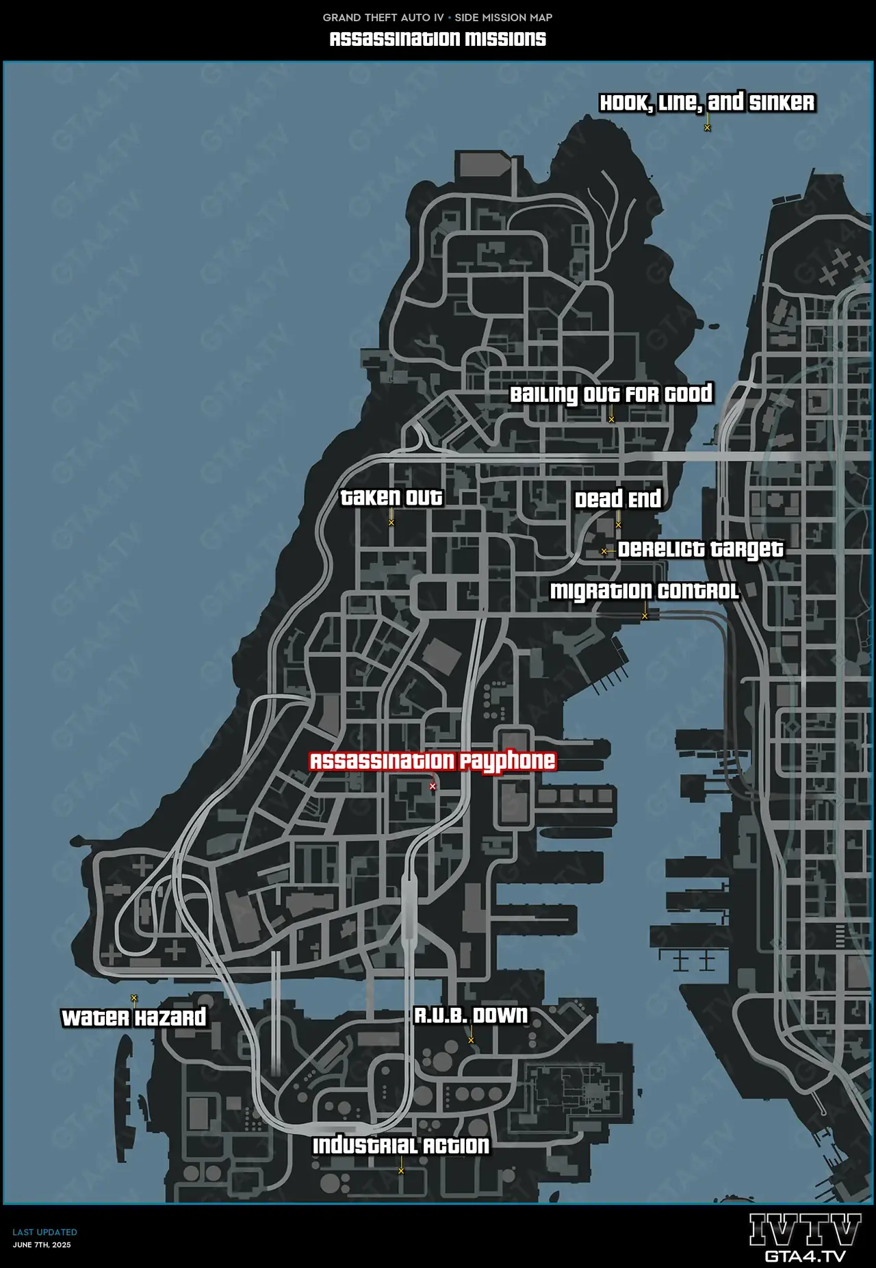 GTA IV Assassination Missions Map