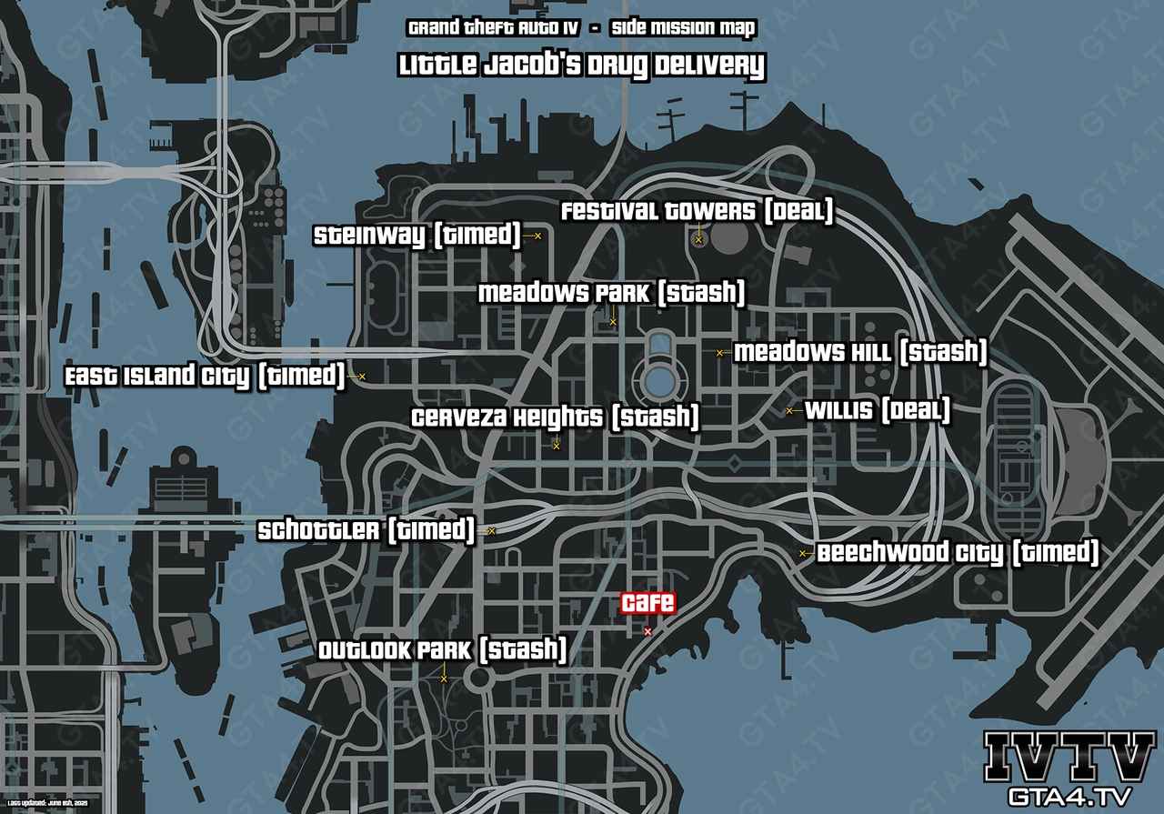 GTA IV Little Jacob's Drug Delivery Map