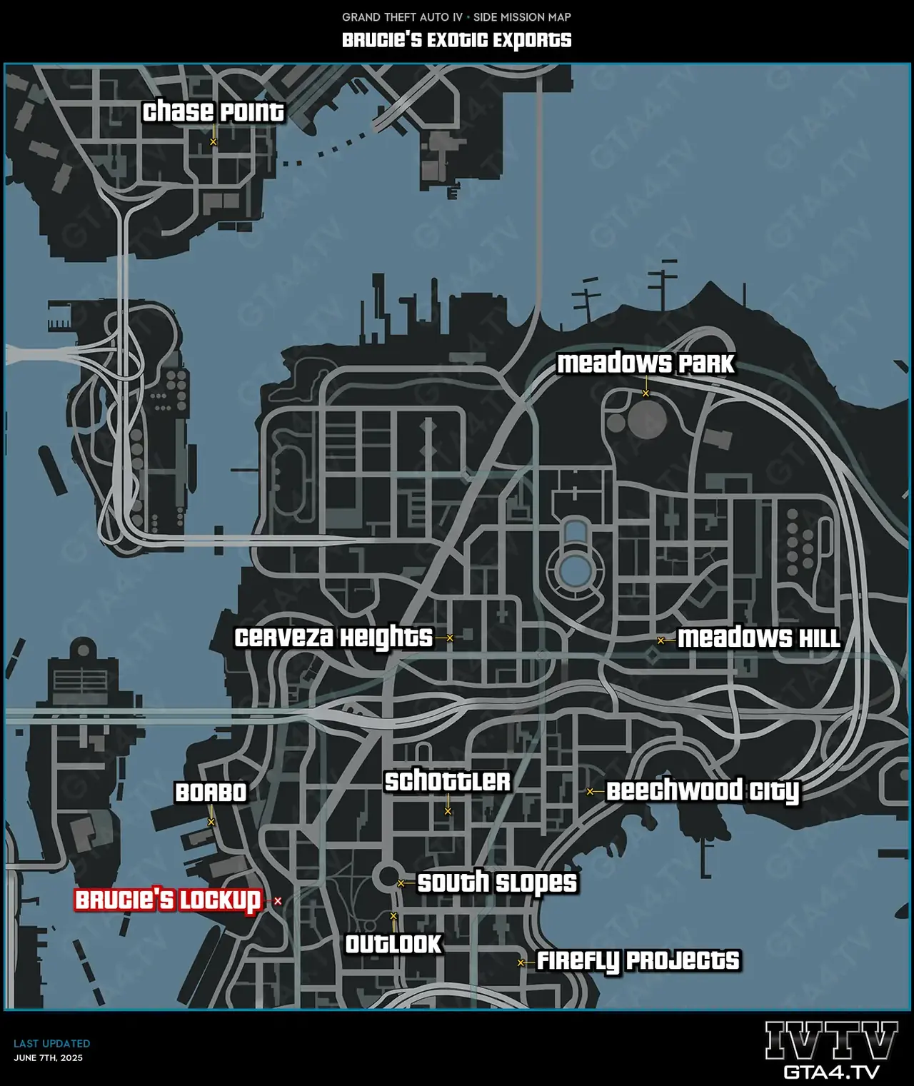 GTA IV Brucie's Exotic Exports Map