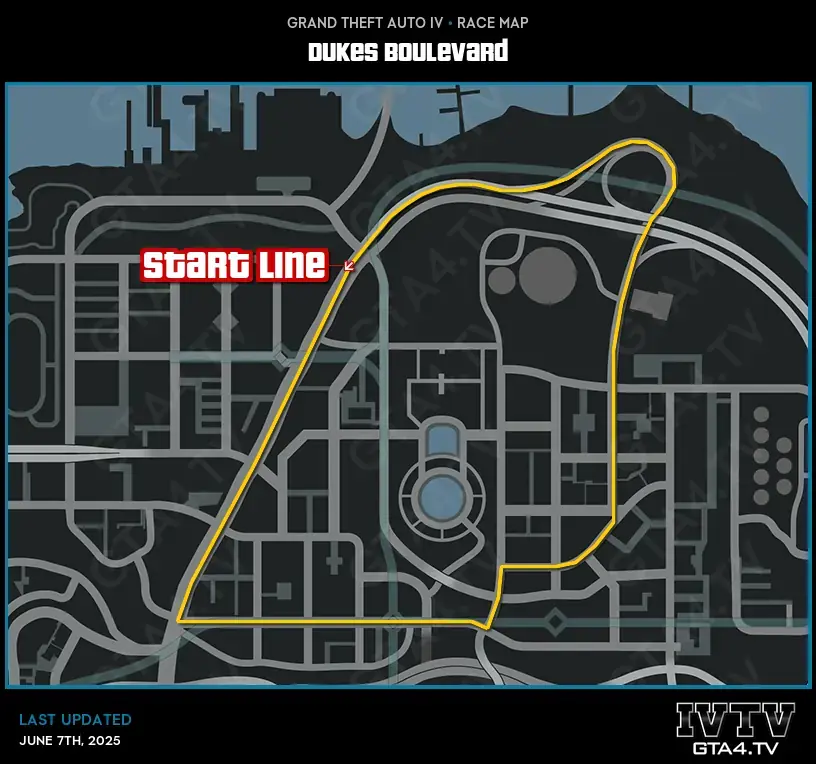 GTA IV Dukes Boulevard Map