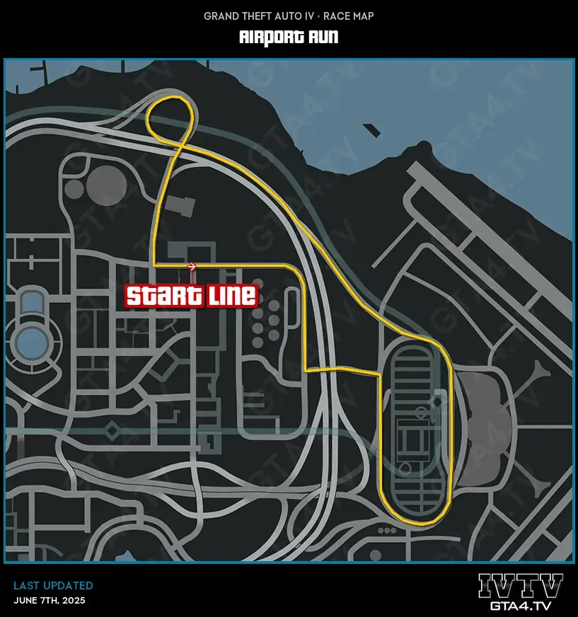 GTA IV Airport Run Map