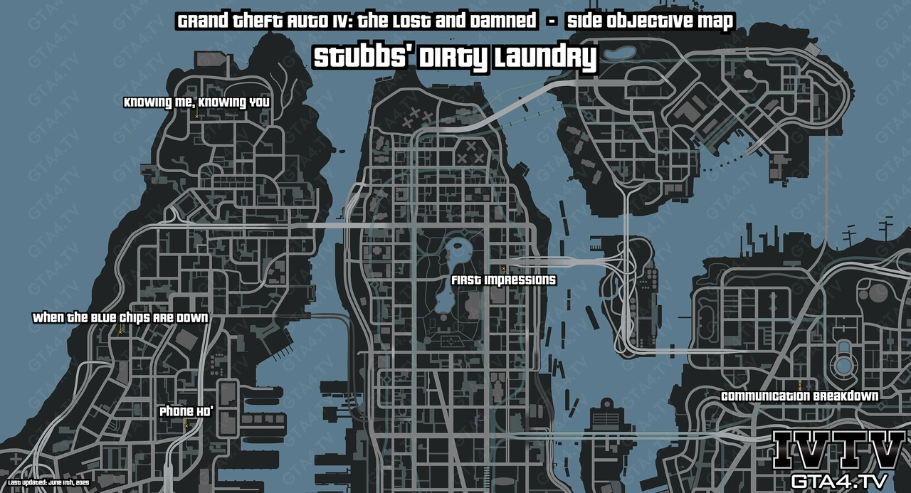 GTA IV: The Lost and Damned Stubbs' Dirty Laundry Map