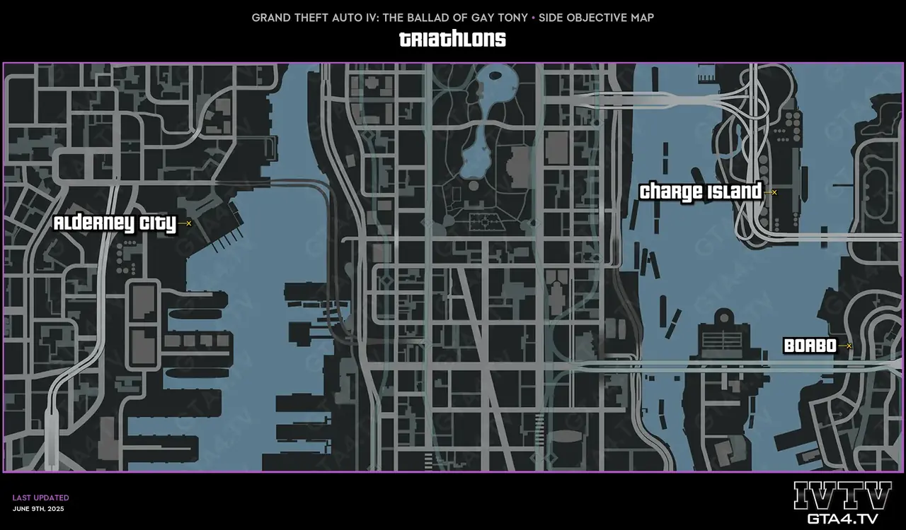 GTA IV: The Ballad of Gay Tony Triathlons Map