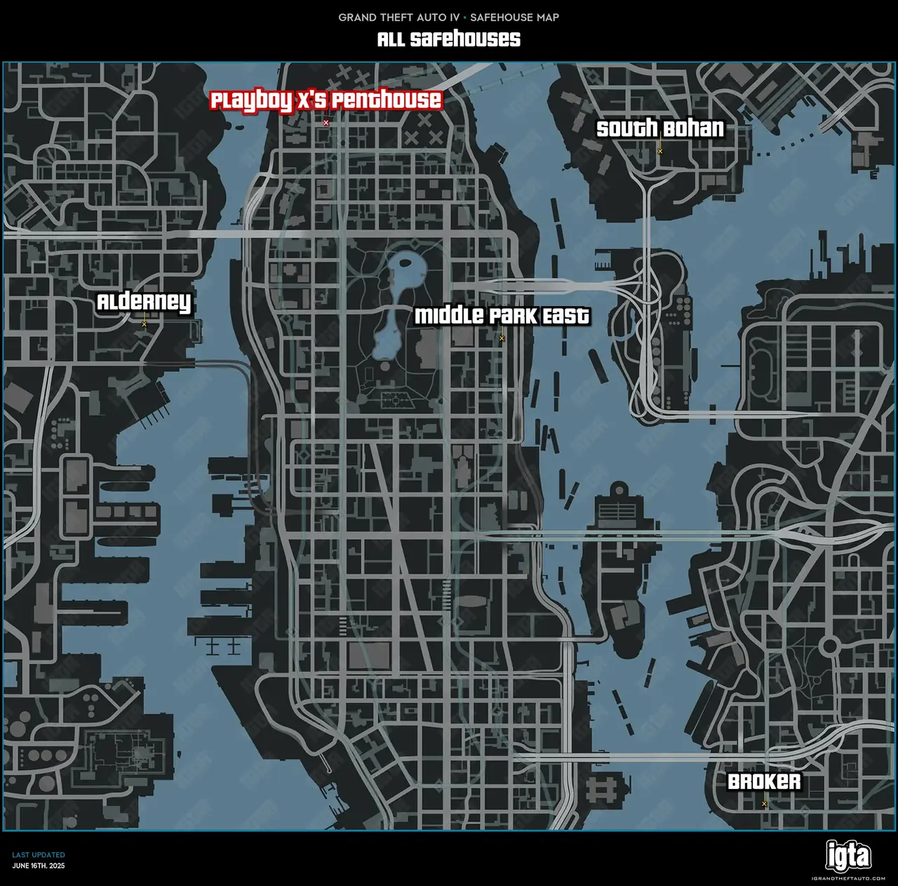 GTA IV All Safehouses Map 375.webp