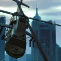 A helicopter flies through the city | Views: 2630